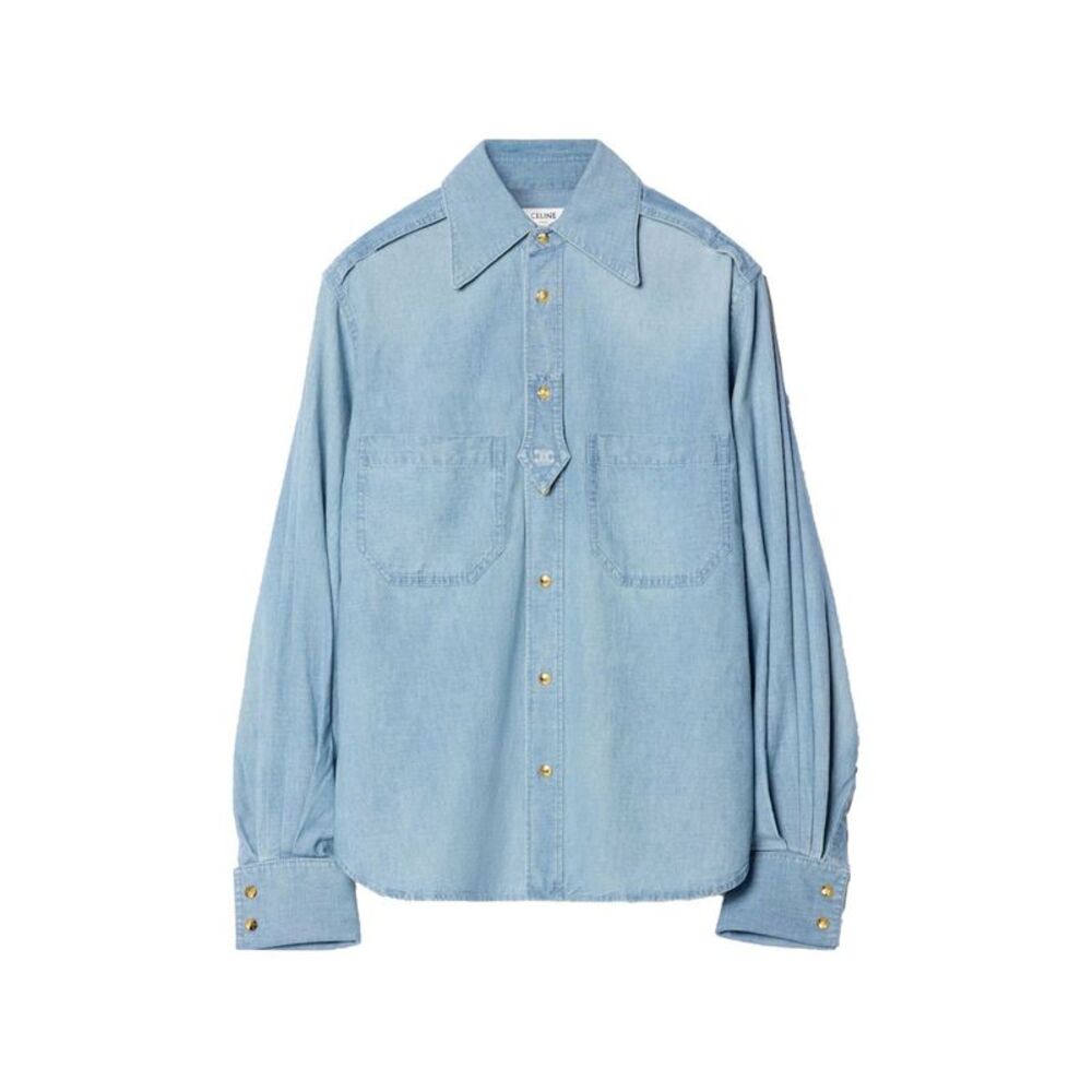 Celine Women Denim Cotton Shirt